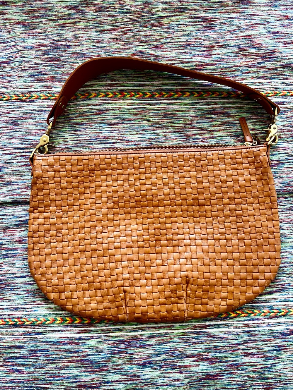 Clare V Woven Shoulder Bag in Tan/Cognac NWOT